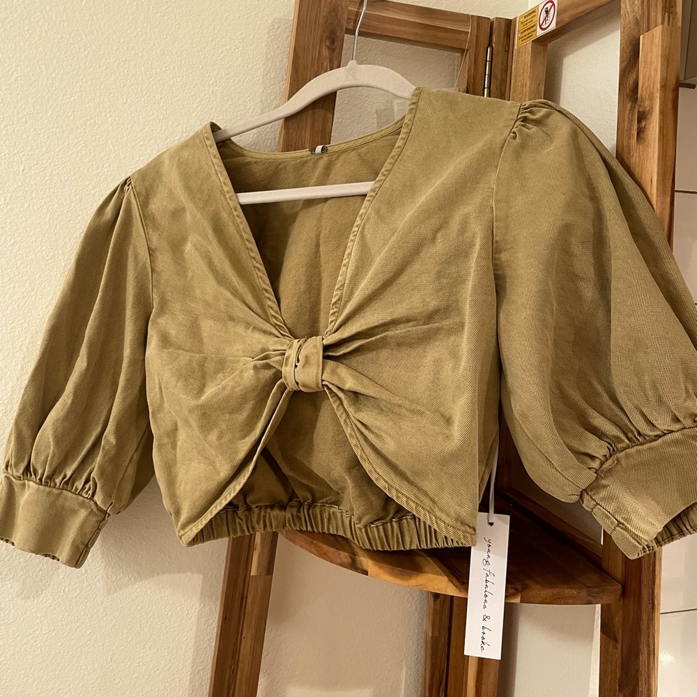 ❌SOLD❌ Young Fabulous & Broke Denim Crop Top